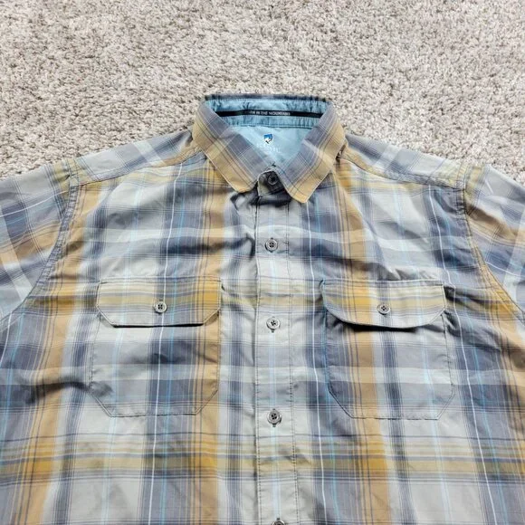Kuhl Shirt Men’s Small Plaid Short Sleeve Hiking Button Up - Picture 3 of 8